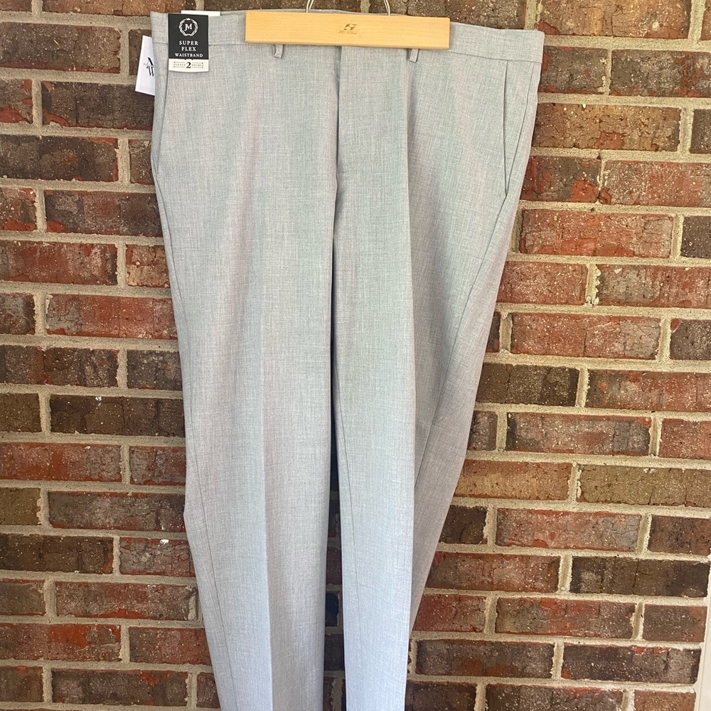 NWT Men's J. M. Haggar Slim Fit Gray Dress Pants